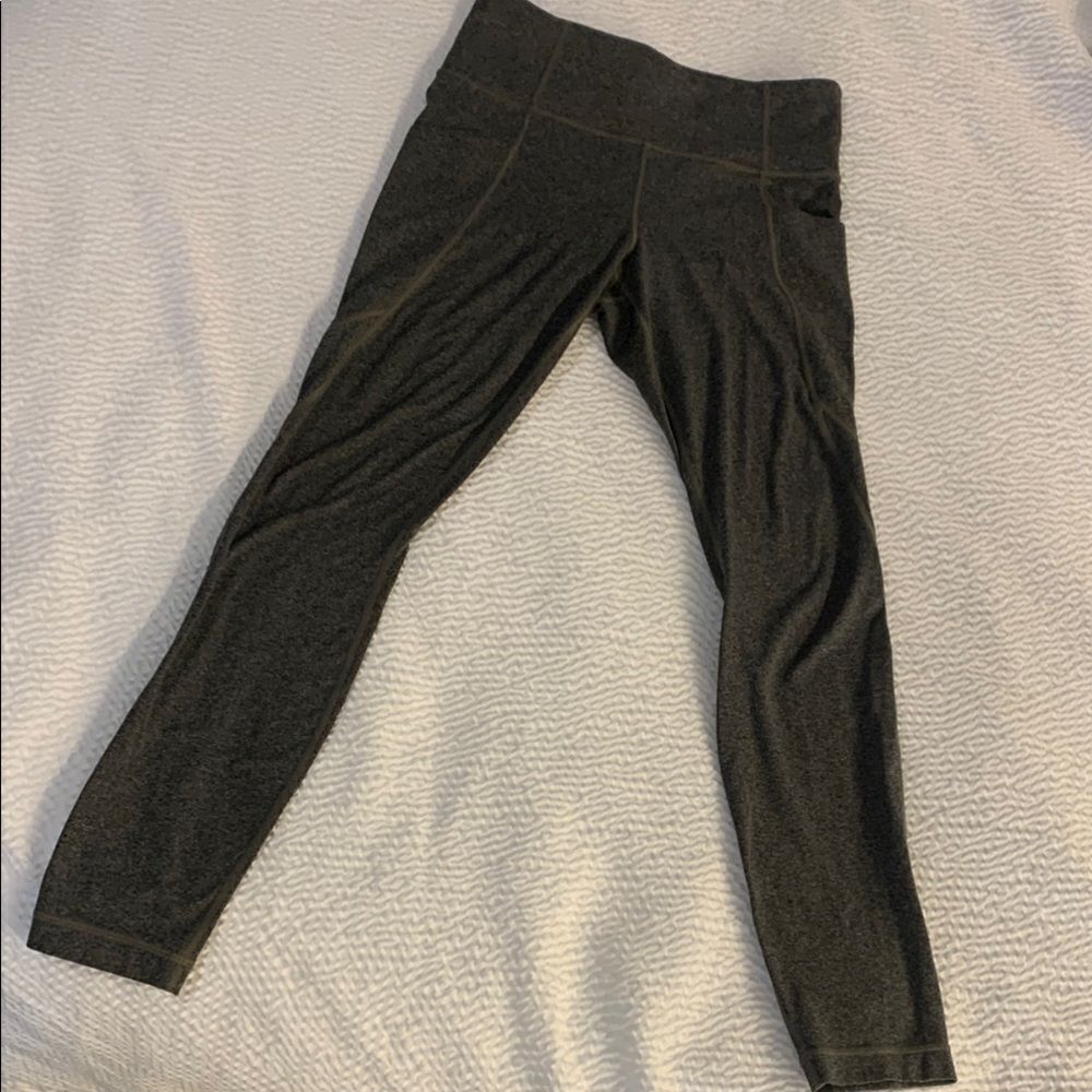 Athleta Gray Leggings stash pocket High Waist Full Length small